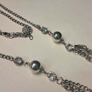 Elegant 3 Strand Necklace with Crystal Accents